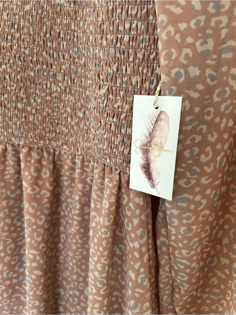 NWT Jessica Simpson Mauve Smocked Dress/Top Size Medium - Picture 5 of 5